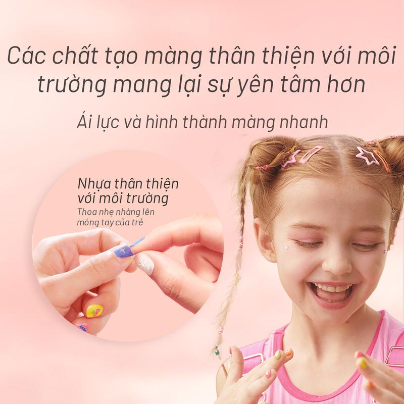BODORME Sơn Móng Tay Trẻ Em  Không Mùi Dành Cho Bé Gái Bộ Mỹ Phẩm Rách Quà Tặng Đặc Biệt Cho Em Bé Thích Hợp Cho Móng Tay 3