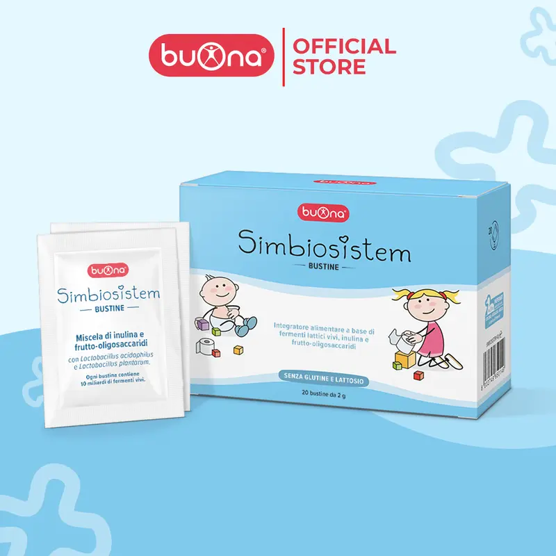 Buona Simbiosistem Bustine - Men Vi Sinh Kết Hợp Chất Xơ Hỗ Trợ Táo Bón Cho Trẻ Em 0
