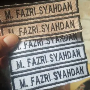 ( 1 HARI JADI) Nama Dada Bordir | Bordir Nama Dada Sekolah Custom Kain baju bet
