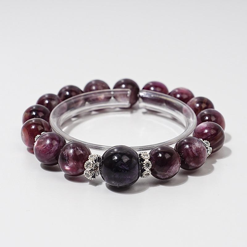 Product Introduction of Natural lepidolite crystal bracelet for women attracting wealth and bringing good luck. 2
