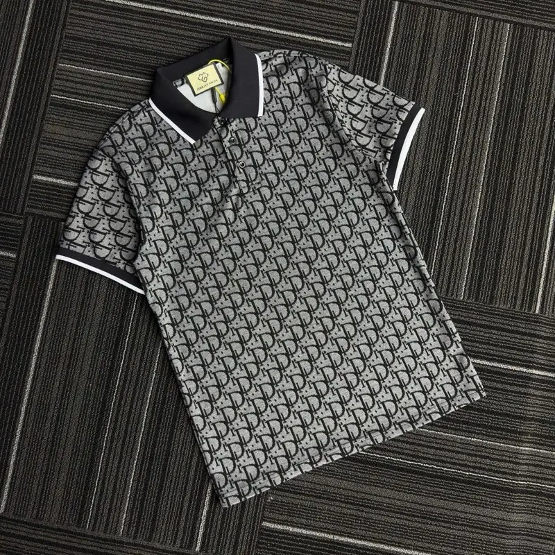 Áo polo nam dệt toàn thân chất cotton codan mềm mịn