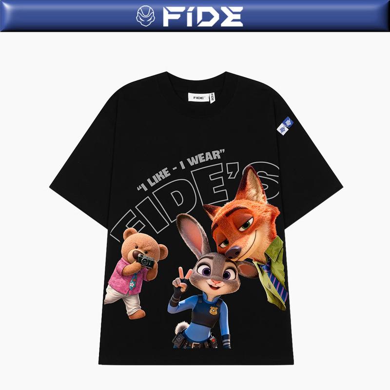  Áo thun FIDE Bunny Fox unisex form rộng nam nữ local brand cổ tròn oversize Zootopia - AT225 