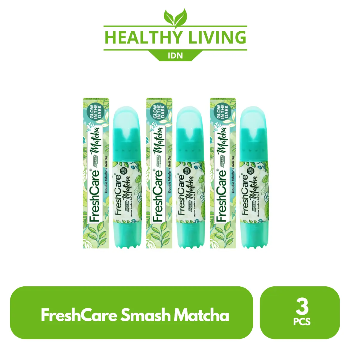 FreshCare Smash Matcha 4in1 Double Inhaler + Kerokan + Roll On + Pijat & Relaksasi Minyak Leher Lemon Menthol Pijit Punggung