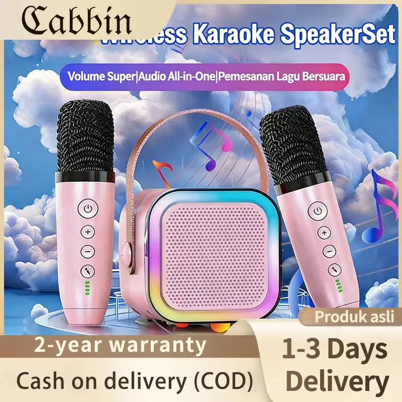 Speaker Bluetooth Karaoke K12 2Mic Mini Bluetooth Portabel Set Mikrofon Karaoke Bluetooth Mini Full Bass