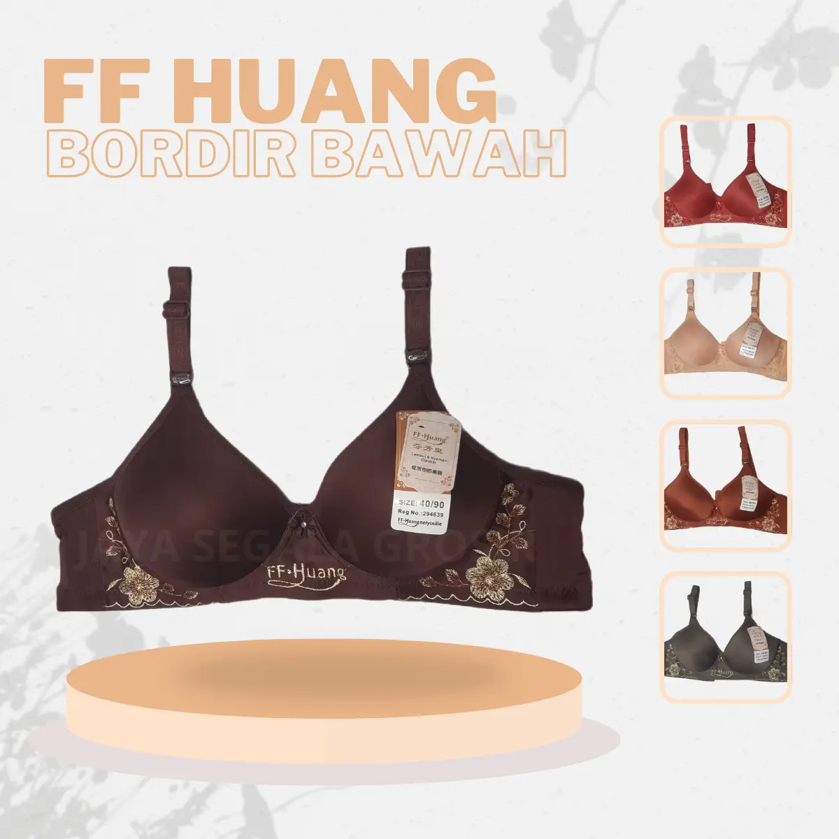 [ 5 PCS ] BRA FF HUANG BORDIR BAWAH - BRA TANPA KAWAT KAIT 3 BAHAN LEMBUT NYAMAN !!! Bh Dewasa Busa TIPIS