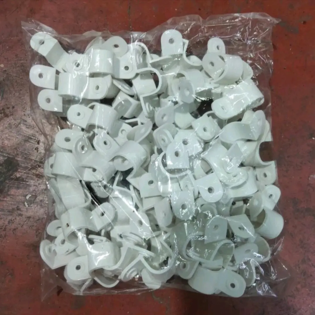 Klem Pipa Conduit 20mm Putih @100pcs | Claim Konduit - Klem