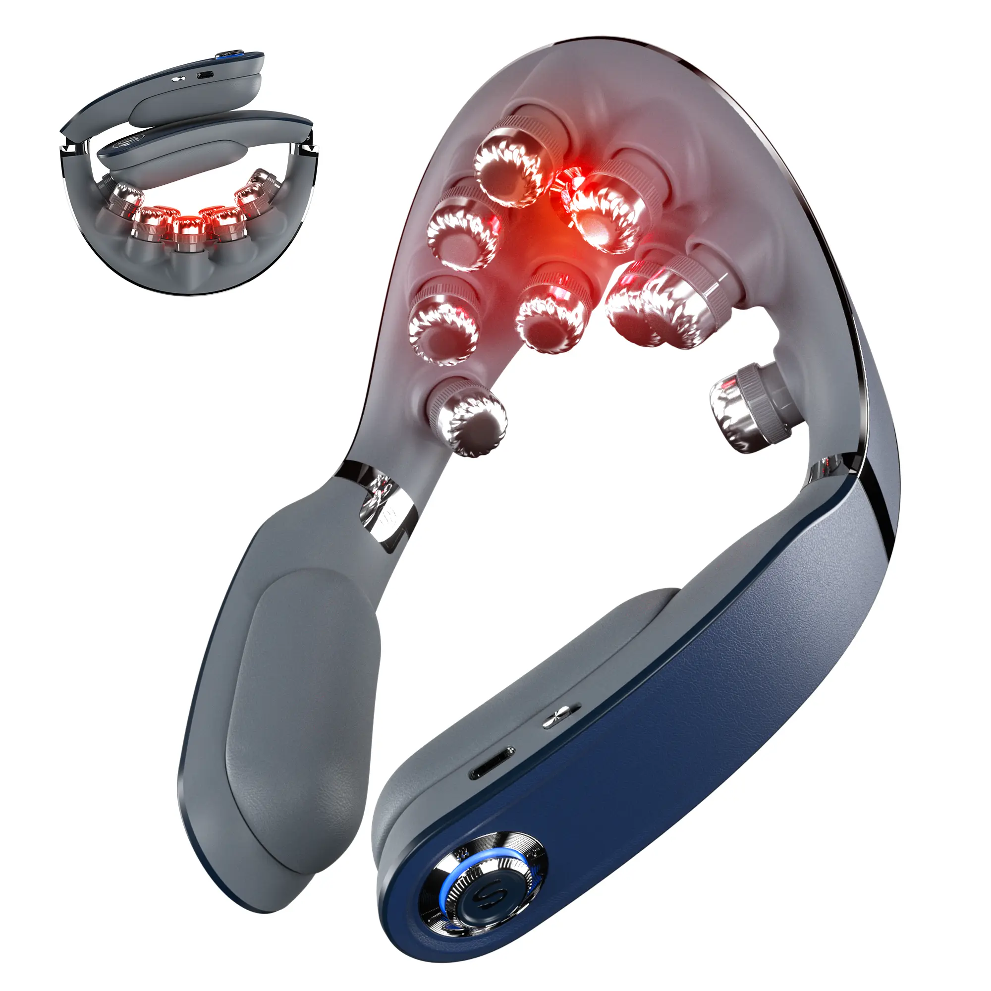 SKG G7 PRO-FOLD Foldable Neck Massager with Heat, Cordless Deep Tissue Vibration Massager, Portable 9D Electric Shiatsu Neck Massager Relaxer Women Men Gift Comfort