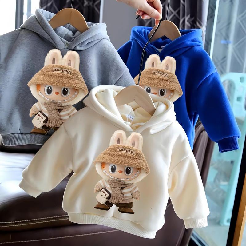 Áo nỉ hoodie LABUBU Áo nỉ có mũ cho bé trai bé gái in hình LABUBU săc nét chất nỉ bông mềm mịn ấm áp nhiều màu sắc cho bé lựa chọn dễ mặc cho bé từ 6-30kg M03