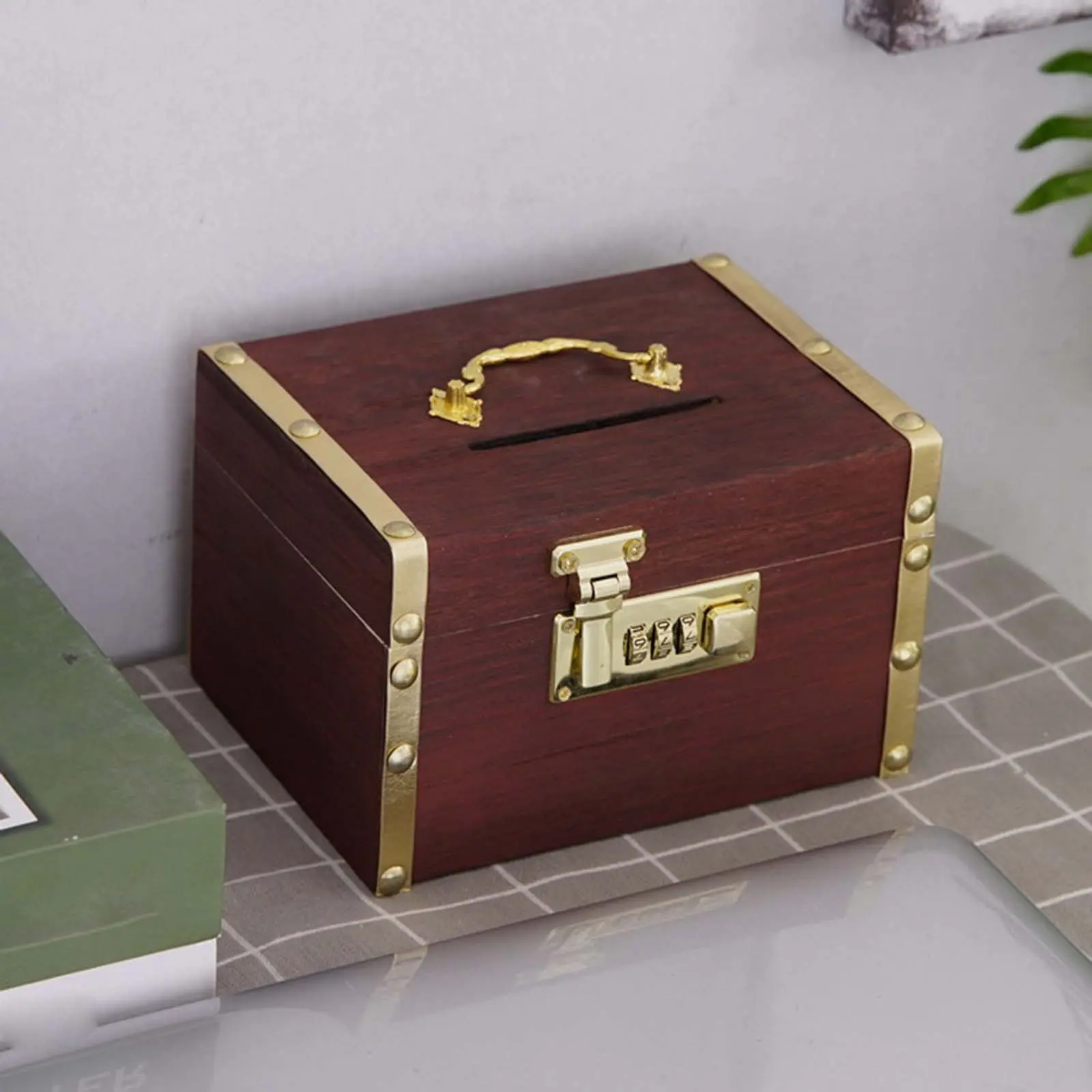 Con Heo, Tiền Xu Tiền Mặt, Khóa Mật Khẩu, Hộp Tiết Kiệm Tiền, Cho Đô La, Thích Hợp Cho Trẻ Em Và Người Lớn, Được Làm Bằng Gỗ, Hộp Đựng Tiền Có Khóa Mật Khẩu, Thích Hợp Cho Tiền Mặt Và Tiền Xu, Tuyệt Vời Làm Quà Tặng Cho Trẻ Em
