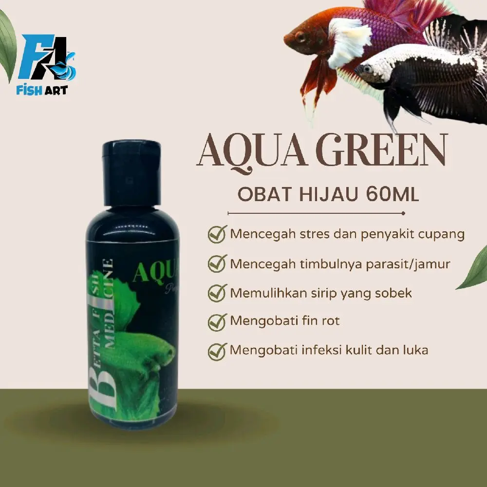 OBAT HIJAU IKAN CUPANG | AQUA GREEN 60ml