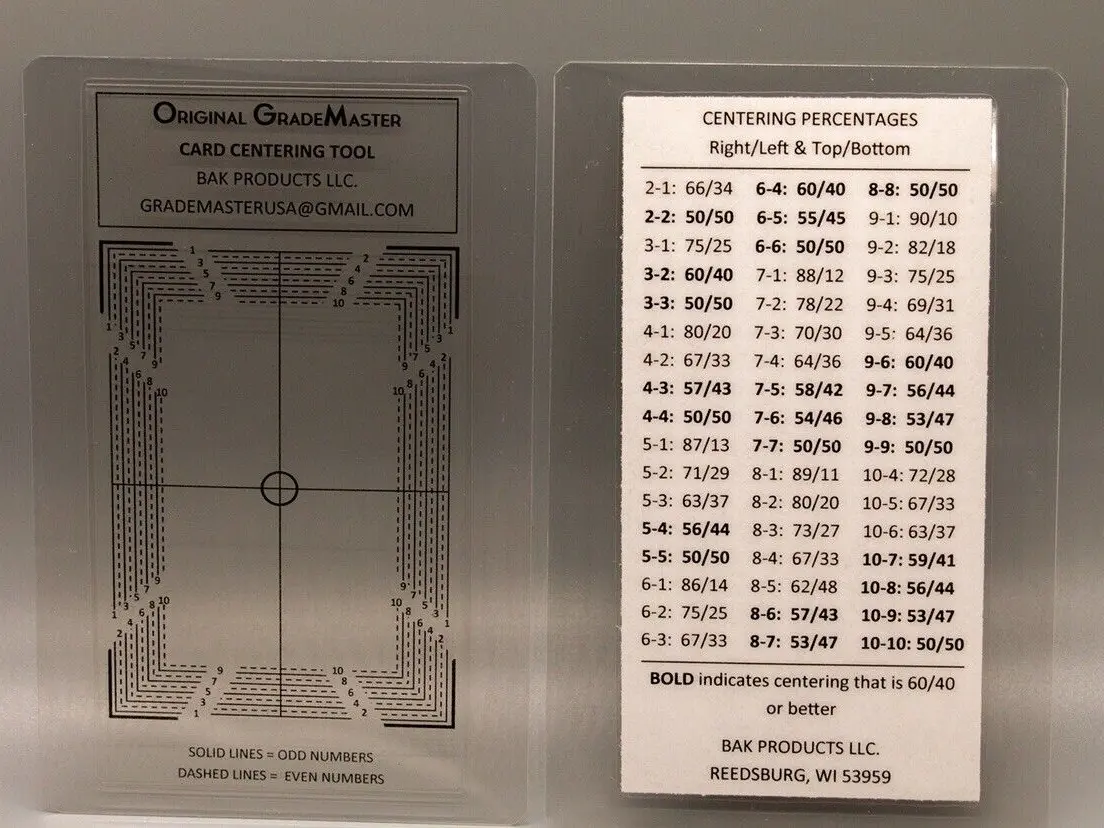 ORIGINAL GRADEMASTER Card Grading / Centering Tool