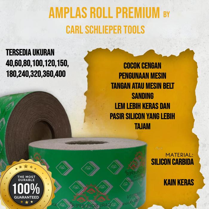 Gambar AMPLAS ROLL AMPELAS METERAN KAIN ABU AMPLAS KAKU AMPLAS MESIN CARL SCHLIEPER TOOLS - 40 dari Carl Schlieper Tools & Knifes Kab. Tangerang 4 Tokopedia