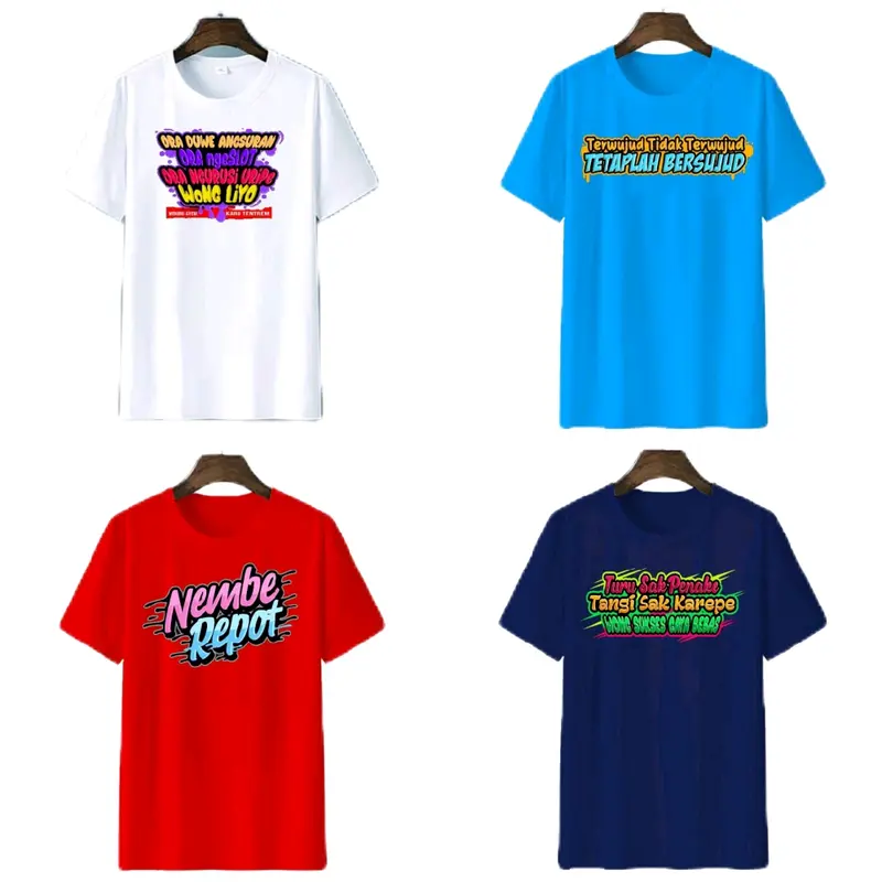 Paket 100rb 8 motif kata-kata keren Kaos kata-kata lokal Baju Oblong Atasan Dewasa Lengan  Pendek 6