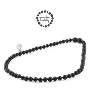 Amber Buddy | XB54B Kalung Amber Anak Black Glossy - 38cm Junior