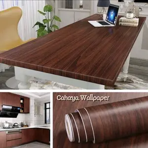 Stiker furniture lemari meja pintu dinding lantai dapur motif serat kayu anti air dan anti minyak marble dekorasi Sticker