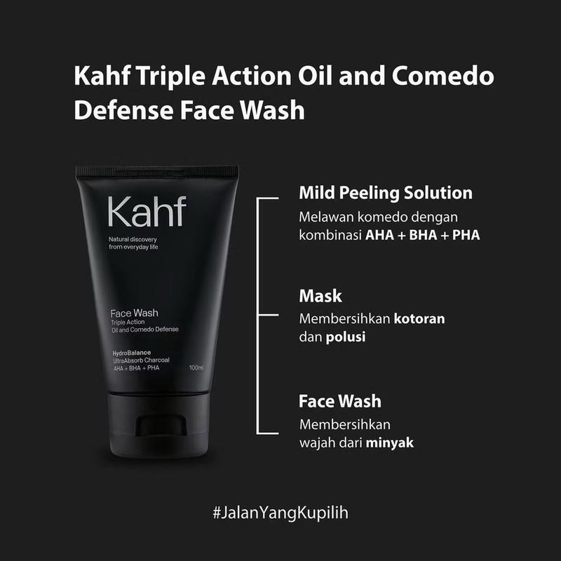 Kahf Triple Action Oil and Comedo Defence Face Wash 100ml 2