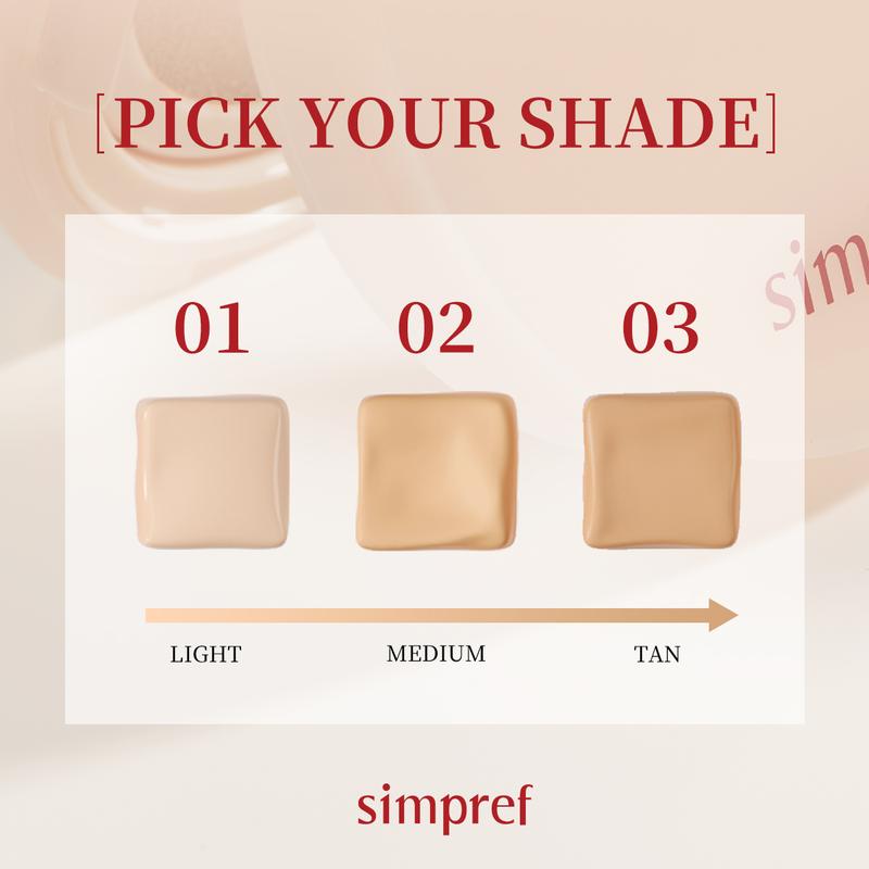SIMPREF Brightening Cushion 2 In 1 Makeup & Skincare Foundation Hasil Matte High Coverage Long Lasting Oil Control Transferproof Minim Oxidasi 2