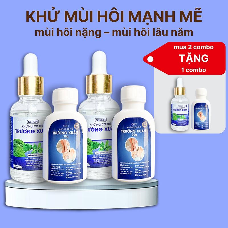 MUA 2 COMBO TẶNG 1 COMBO 01 Khử Mùi Hôi Nách Hôi Chân 30ml Trường Xuân + 01 Bột Khử Mùi Trường Xuân