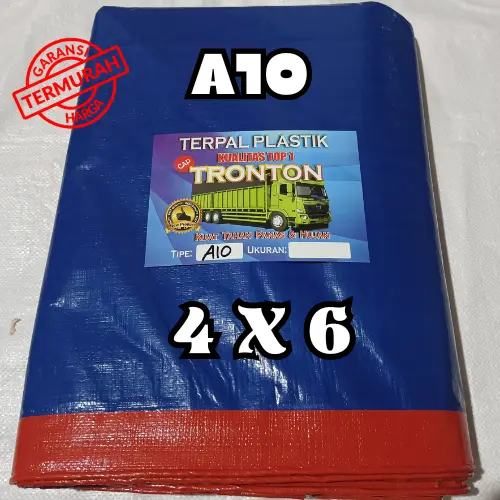 Terpal Tronton A10 4x6 Bisa Custom Meteran Plastik Tebal Lembaran Biru Murah Untuk Tenda Terop Kolam Ikan Jualan Dagang Plafon Rumah Kandang Mobil Pickup Pick Up Truk Jemuran 0