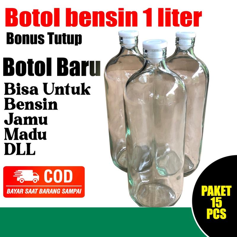 botol bensin botol jamu botol susu botol kaca PAKET 15 pcs 1