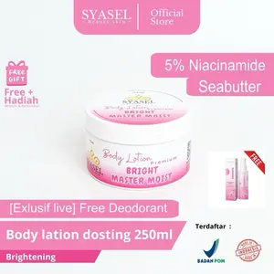 [ Exclusive Live ] SYASEL - Free Deo  Body Lation Bright 5% Niacinamide Premium Master Mois 250gr 1 pcs