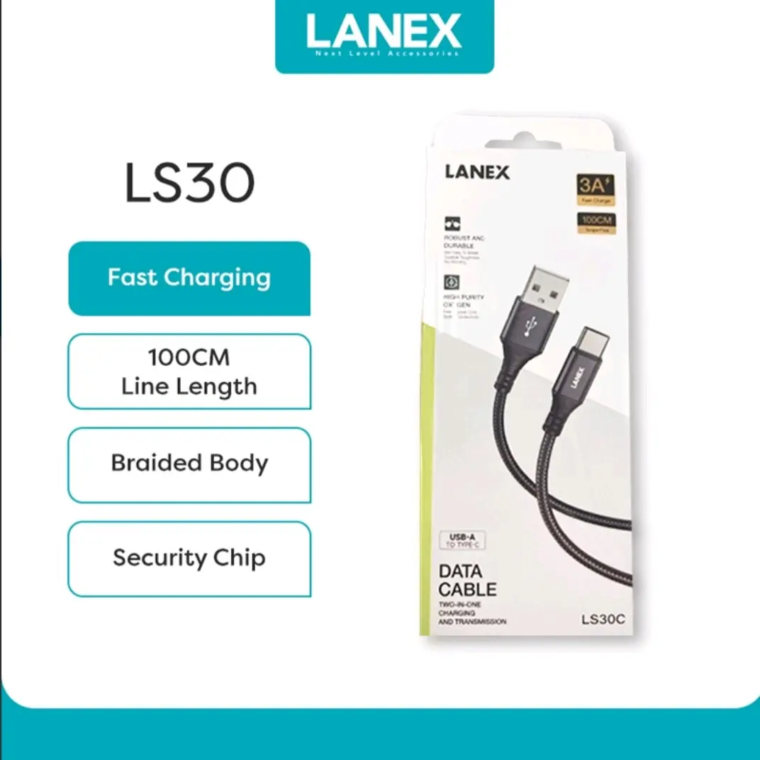 Kabel Data iphone Fast charging 100CM Lanex SL30L Panjang