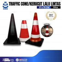Gambar KERUCUT LALU LINTAS / TRAFFIC CONE SAFETY / KERUCUT PEMBATAS JALAN - Hitam dari SSBO Toko Kab. Tangerang 1 Tokopedia