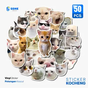 50PCS STIKER MEME - MEME KOCHENG - STICKER KUCING MEME WHATSAPP STIKER - UNTUK CASE HP MOTOR HELM LAPTOP KULKAS - VINYL ANTI AIR Book Kertas Paper Stationery