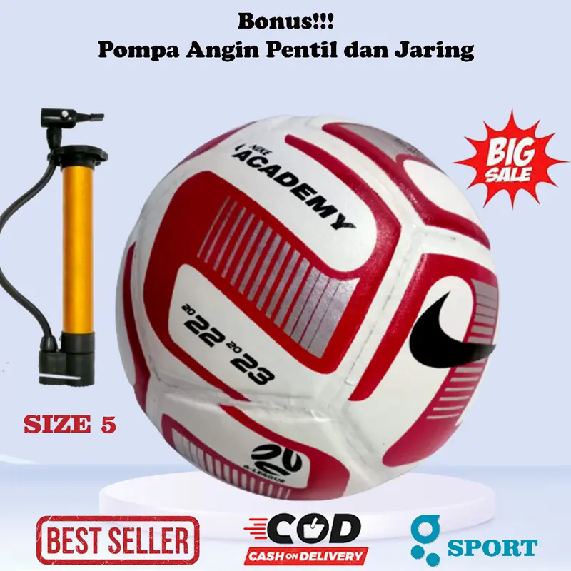 Bola Kaki Naiki Academy Bonus Pompa. Bola Standar SSB. Bola Kaki Size 5 1