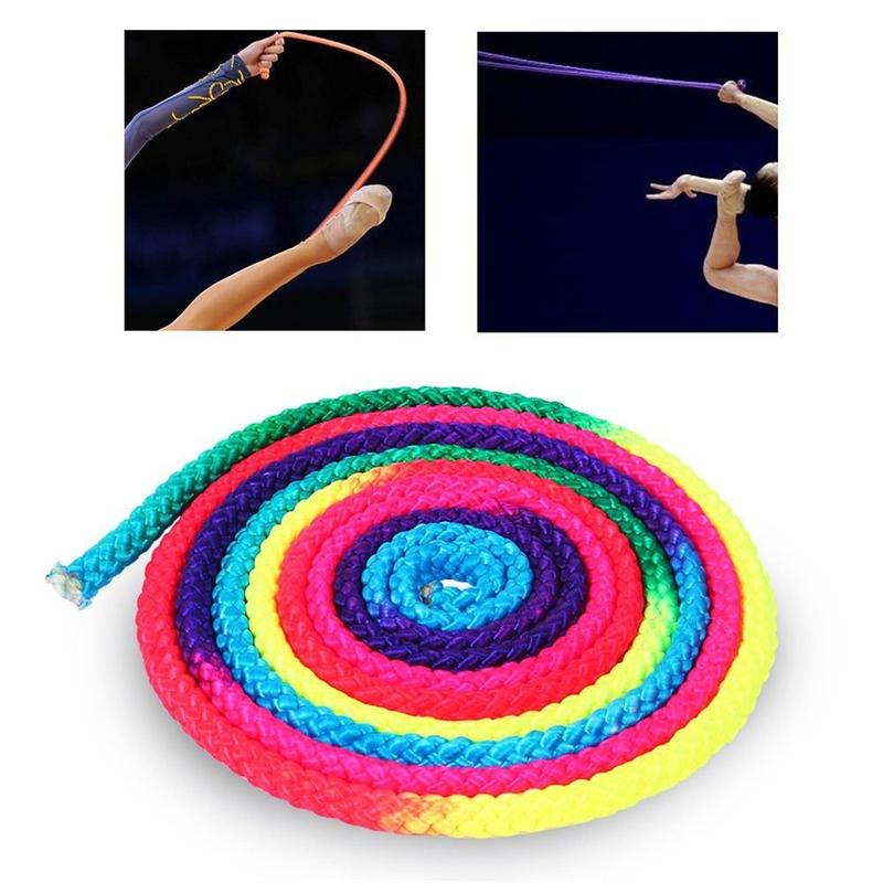 Outdoor Activities Rainbow Color Gymnastics Arts Rope Competition Rhythmic Rope Yoga Training 3M Gymnastics Jumping Props Sports Training 1