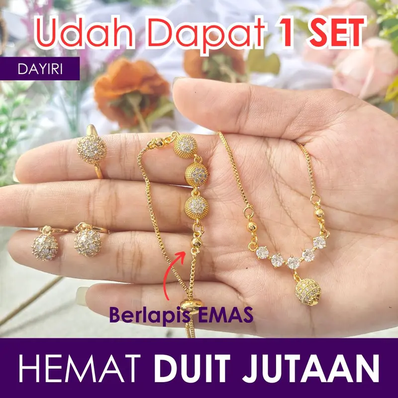JEWELI Set DAYIRI Paket 1 Set Perhiasan Lapis Emas Hemat Duit Jutaan 0