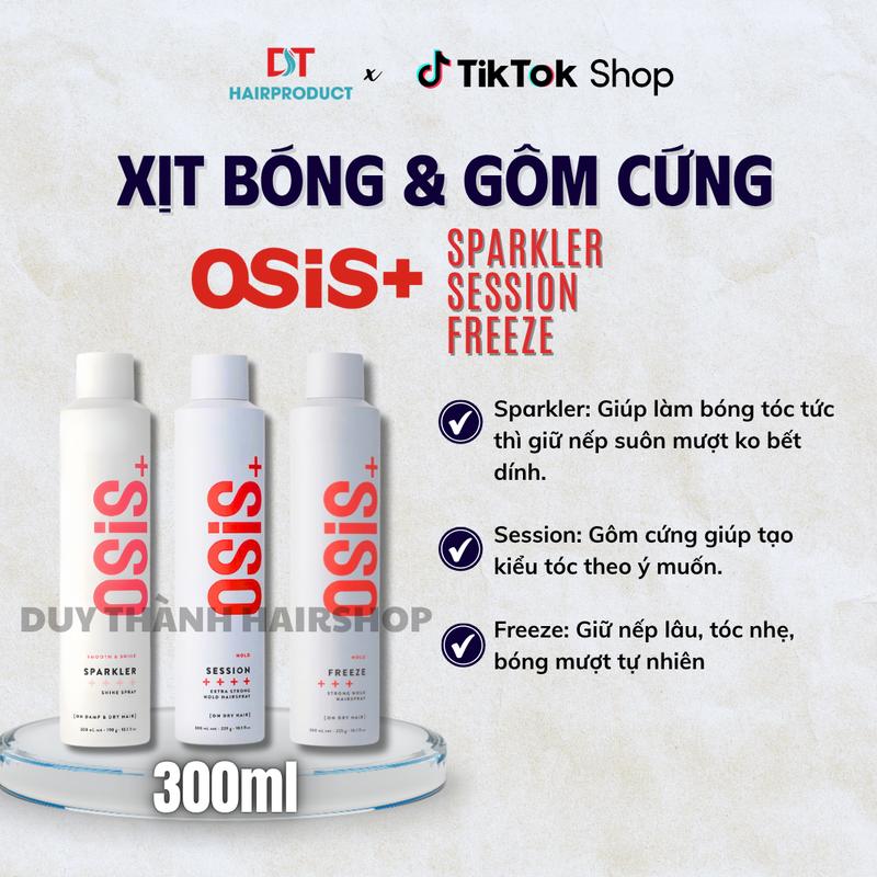 Xịt Bóng & Gôm Cứng Giữ Nếp OSIS+ Sparkler Session Freeze 300ml | Giúp Tóc Bóng Mượt Giữ Nếp Bền.