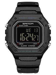 Reloj deportivo militar impermeable para hombre, pantalla digital led, correa azul, esfera con dial, movimiento de cuarzo, caja de resina, para todas las estaciones
