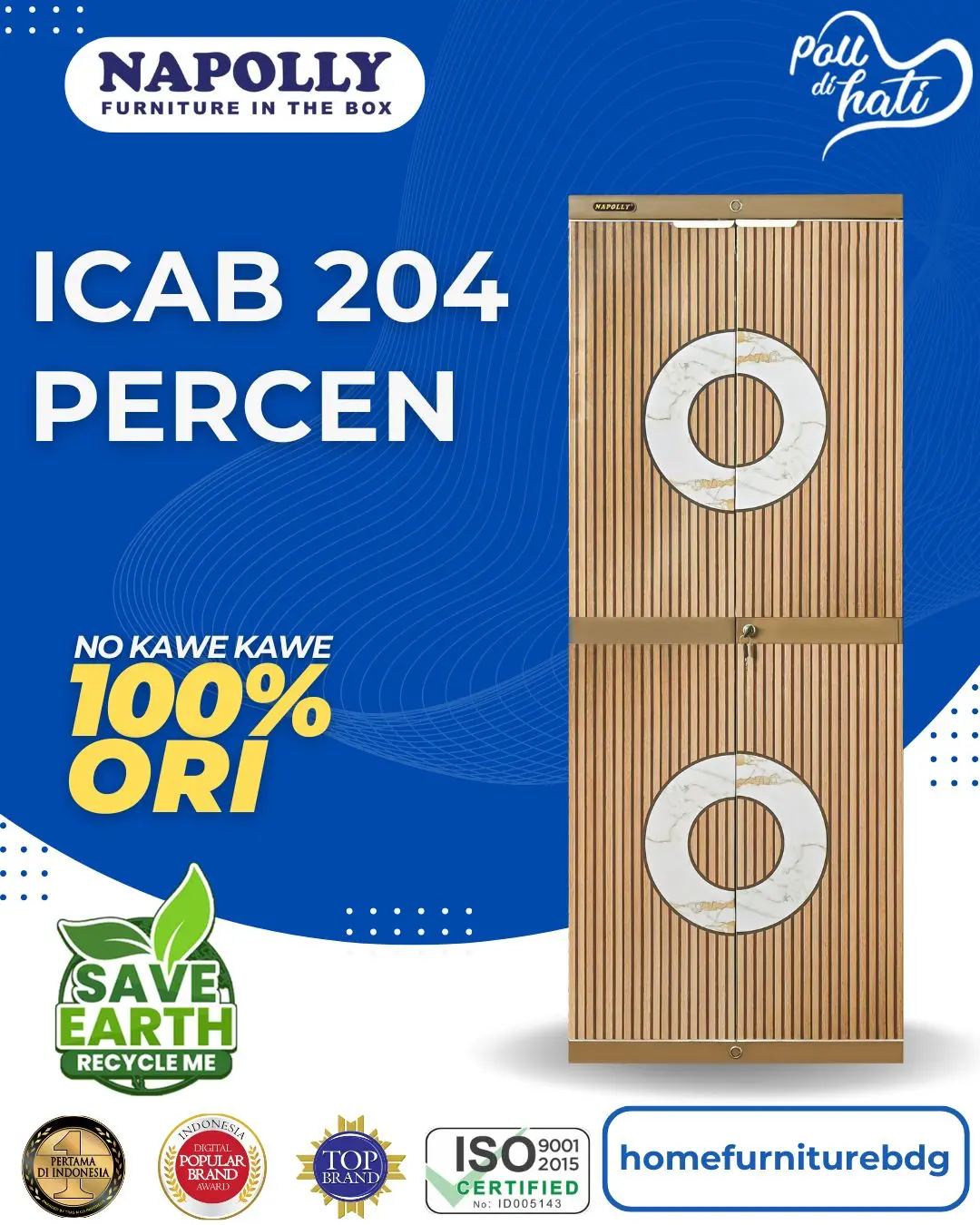 Rak Napolly iCAB 204 PERCENT Plastik untuk Lemari Furniture
