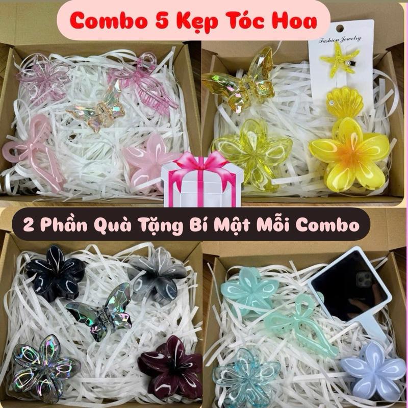 TẶNG QUÀ BÍ MẬT Set 5 Kẹp Hoa Sứ Gói Hộp Quà Có Kèm Giấy Lót Set Kẹp Tóc Hoa Sứ Đi Biển HYE STORE