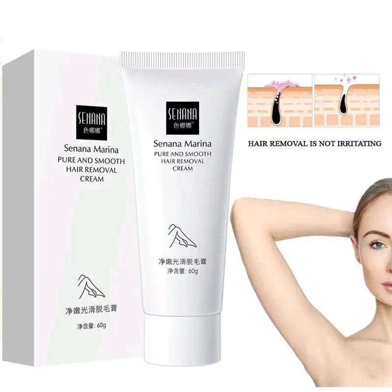 LS [ FREE SPATULA ] SENANA MARINA Cream Perontok Bulu Ketiak Krim Penhilang Bulu Hair Removal Wax Waxing 2