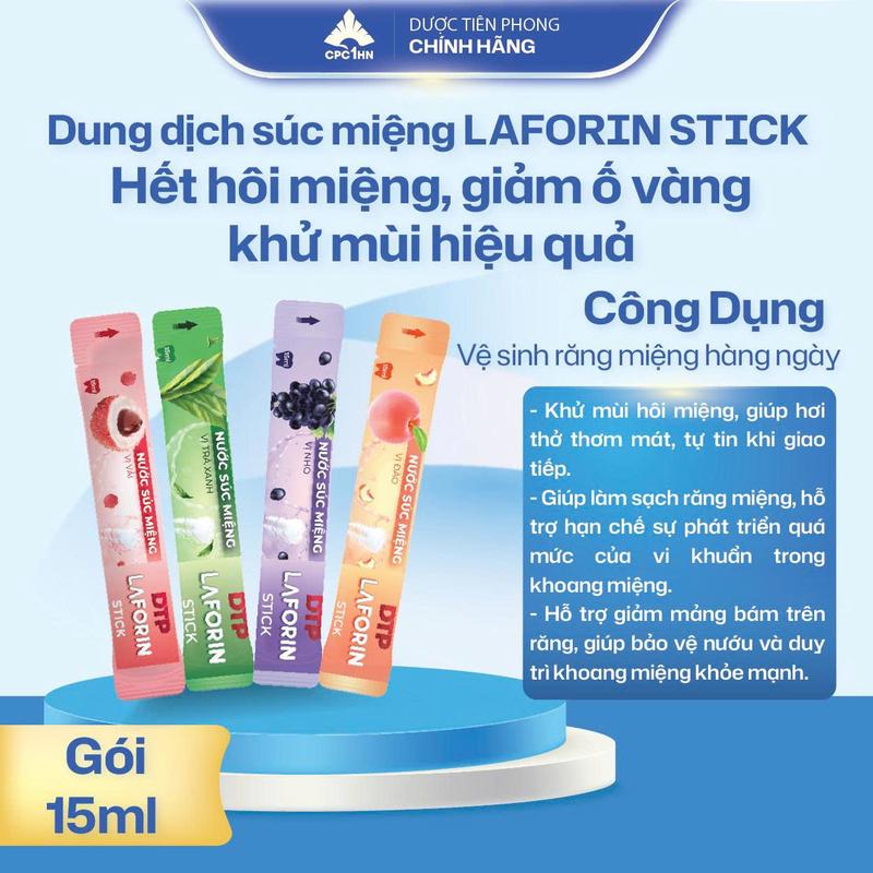 Nước súc miệng Laforin Stick – Sạch khuẩn 99,9% hết hôi miệng giảm ố vàng Hộp 20 gói