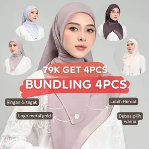 PROMO HIJAB SEGI EMPAT PARIS LEGEND HIJABERIES/ Paket 4 PCS HIJABERIES MURAH