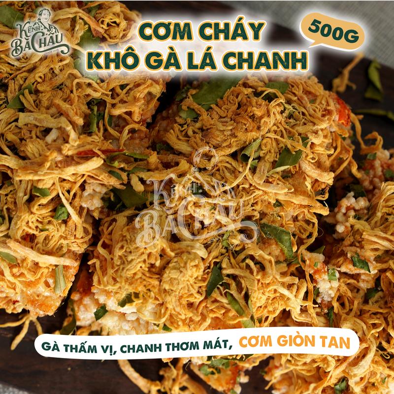 Cơm Cháy Khô Gà Lá Chanh Kênh Bà Châu - Bịch 500g - Gà thấm vị chanh thơm mát cơm giòn tan