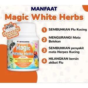 Magic White Herbs 1 KAPSUL Anti Bersin Mata Berair Obat Flu Kucing Obat Kucing Sakit Mata Obat Kucing Mata Belekan