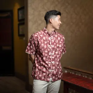 harga murah Beatrice Clothing Finn Shirt - Atasan Pria Cheongsam Motif Lengan Pendek