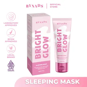 Bynads Bright Glow Sleeping Mask with 4% Niacinamide 3in1 SleepingMask Moisturizer Wash Off Mask Sleeping Mask Salmon DNA Untuk Melembabkan dan Mencerahkan Bynads