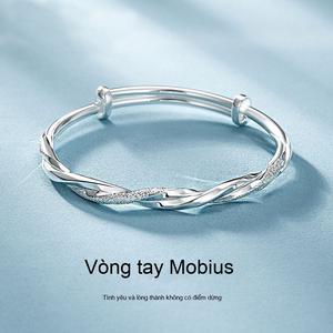 Vòng tay bạc mạ vòng Möbius nữ - Vòng Tay May Mắn-Phong cách thanh lịch cao cấp - Phối đồ đa năng