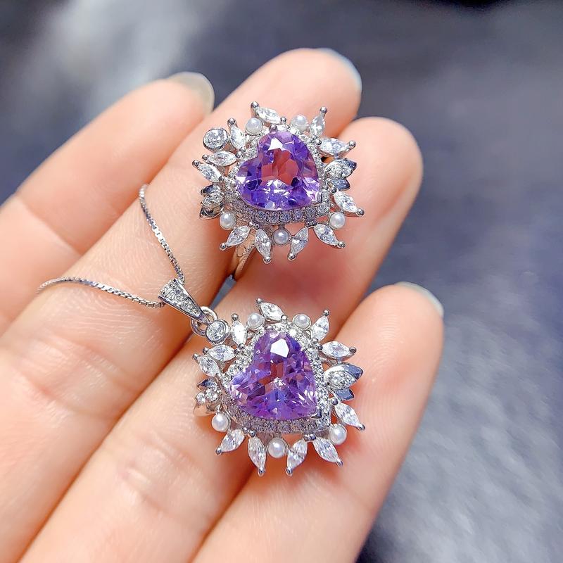 Product Introduction of S925 silver lavender ring pendant for women, fashionable, light luxury, niche design, high-end temperament, versatile index finger ring 4