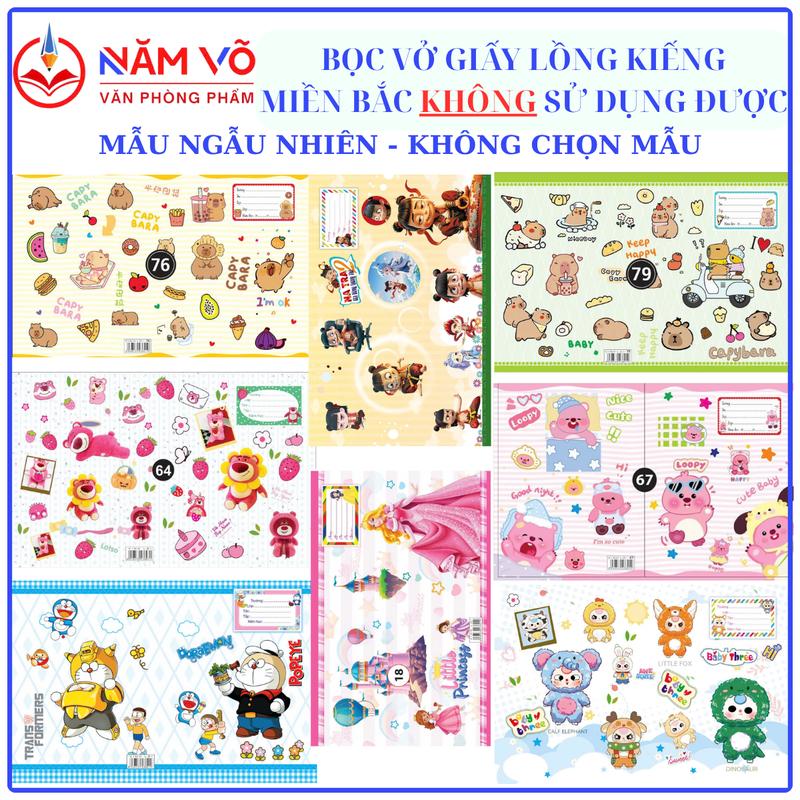 XẤP 10 Tờ Bao Kiếng Bọc Vở Bao Tập Lồng Kiếng Giấy Bao Vở Lồng Kiếng Nhiều Hình Dễ Thương Mẫu Ngẫu Nhiên