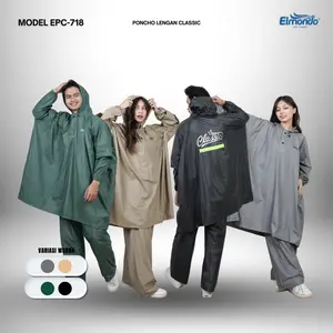 PROMO JAS HUJAN DEWASA SUPER JUMBO PONCHO CELANA - ELMONDO CLASSIC EPC 718
