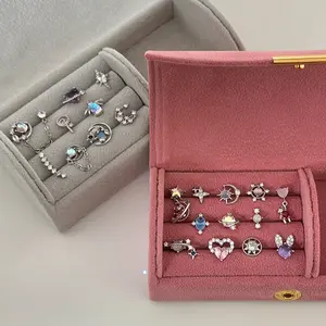 EAR PARTNER-925 Perak anting tindik telinga wanita dari perak murni, tindik tulang telinga dengan desain eksklusif dan mewah, berwarna pink, dengan gaya minimalis dan keren, sekrup perak, aksesoris telinga yang manis