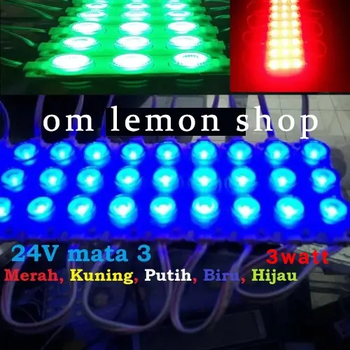 LAMPU LED MODUL 3 MATA 12VOLT dan 24VOLT 3WATT WATERPROOF 3 MATA 12V 24V 12 V VOLT VARIASI MOBIL 3