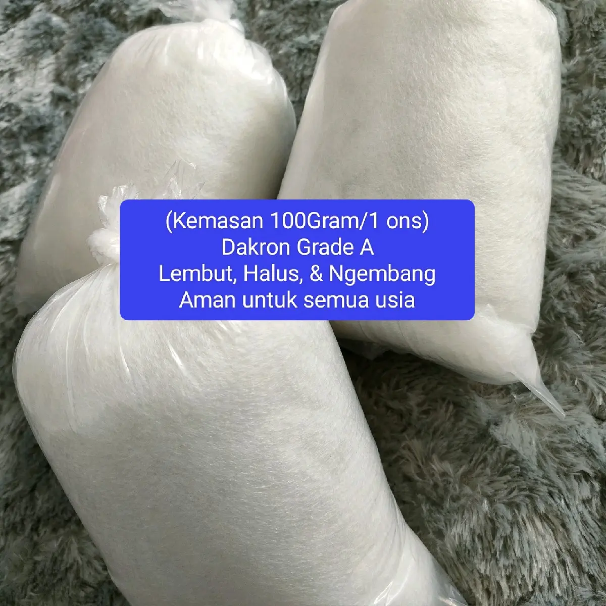 Dakron silikon 100Gram/Dakron grade A Ekonomis Bantal Guling Bed