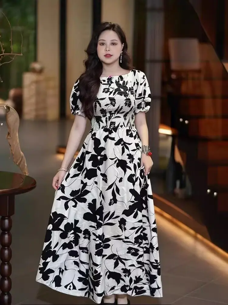 chinese dress ladies Korean Style] A-line Long Sleeve Knitted One Piece Black Dress  Ordicle